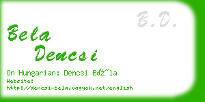 bela dencsi business card